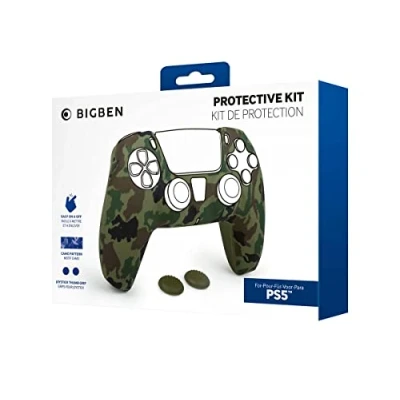 Abbildung von BigBen 5 Controller Silicon Glove camo green inkl. 2 Thumb Grips BB006445 Zubehör PlayStation 4