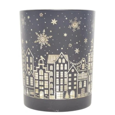 Abbildung von Dadeldo Living &amp; Lifestyle Teelichthalter Windlicht Glas Magic 12x10cm schwarz Gold
