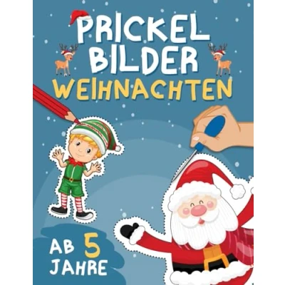 Abbildung von Prickel bilderWeihnachten ab 5 Jahre: Winter Bastelbuch Prickeln, Malen und Ausschneiden! XXL Prickelset für Kinder Jahren