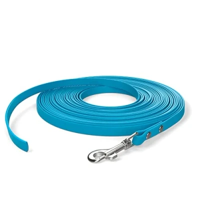 Abbildung von 10m Schleppleine, Hundeleine, 1 Karabiner, Cyan Blau, extra schmal, schmutz und wasserabweisend
