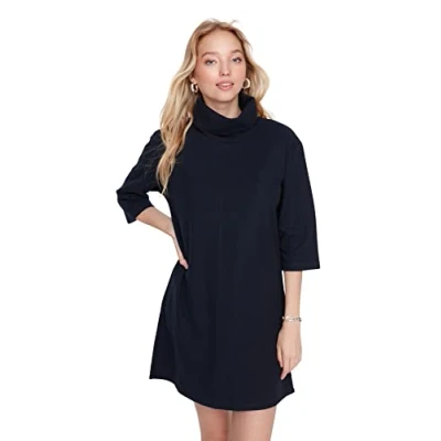 Abbildung von Trendyol Damen Thessalonic Knit Dress, Marineblau, XL EU