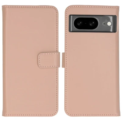 Abbildung von Google Pixel 8 Hülle Echtleder Selencia Klapphülle Handyhülle Rosa