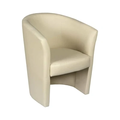 Abbildung von Dmora Sessel mit Kunstlederbezug, Farbe Beige, Maße 65 x 78 60 cm