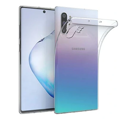 Abbildung von EAZY CASE Hülle kompatibel mit Samsung Galaxy Note 10 Plus Schutzhülle Silikon, Ultra dünn, Slimcover, Handyhülle, Silikonhülle, Backcover, Durchsichtig, Klar Transparent