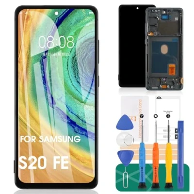 Abbildung von TFT Ersatzdisplay für Samsung S20 FE 5G SM G781B Touch Digitizer Reparatur Sets mit Rahmen Galaxy LCD Display (ohne Fingerabdruck)