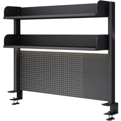 Abbildung von Clamp on Schreibtisch Organizer, Desk Extender Pegboard Workstation, Privacy Panel, Desktop Storage Shelf, Shelving System, für Home Office Gaming Desk(80cm)