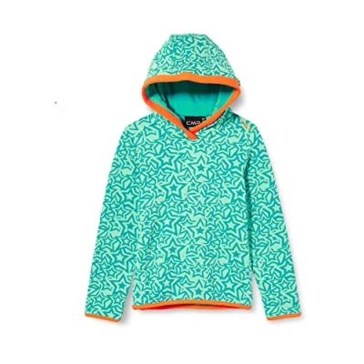 Abbildung von CMP Stretch Fleece Sweatshirt für Kinder mit fester Kapuze, Aqua Smaragd, 104