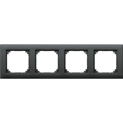 Abbildung von Schneider Electric Merten 486414 M PLAN Rahmen 4 fach für Steckdose und Schalter, Anthrazit, Made in Germany