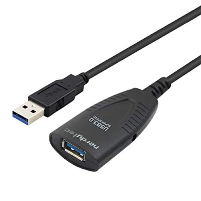 Abbildung von COUCHMASTER® 5m Aktiv Verlängerung USB 3.0 (Super Speed) mit Signalverstärker, Verlängerungskabel, Repeaterkabel für CYCON von nerdytec