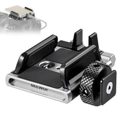 Abbildung von Neewer Universelle SSD Halterung mit Kaltschuh/Kabelklemme, 4,1 cm 6,6 für T5 T7 T9 SSD, kompatibel SmallRig Cage BMPCC 4K 6K, Telefonkäfig iPhone 16, 15 Pro/15 Pro Max, UA059