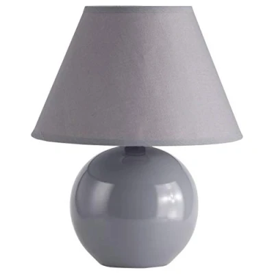 Abbildung von Brilliant Primo Tischleuchte mit Stoffschirm Tischlampe für das Wohnzimmer in dunkelgrau ideal als Nachttischlampe Schlafzimmer E14 Fassung und Schalter