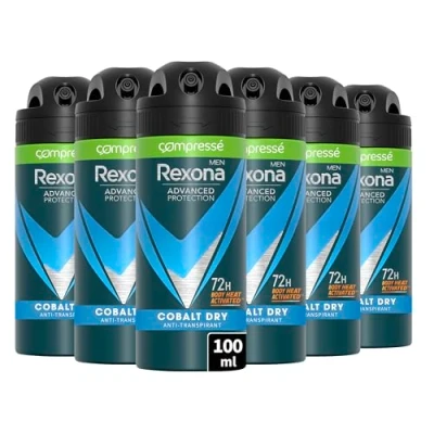 Abbildung von REXONA MEN Deodorant für Herren Cobalt Dry Kompressionsspray, Antitranspirant, frischer und langanhaltender Duft, 72 Stunden Schutz (6 x 100 ml)