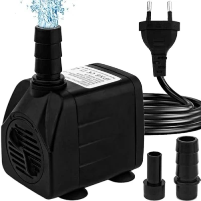 Abbildung von COKDEZ Mini Wasserpumpen(600L/H, 10W), Ultra Leise Aquarium pumpe mit hohem Hub, brunnenpumpe 1,5 m Netzkabel, 2 Düsen für Aquarien, Teich, Brunnen, Statuen, Hydrokultur