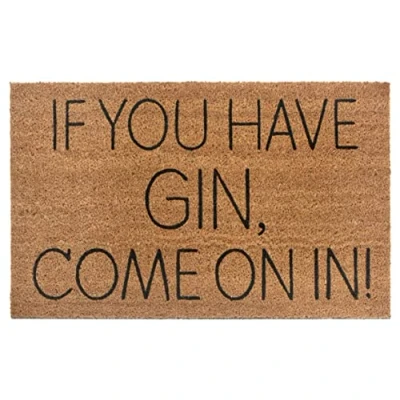 Abbildung von Hanse Home Kokos Fußmatte für Innen Schmutzfangmatte Natur, Kokosmatte Gin Spruch, Fußabtreter rutschfest Flur, Terrasse, Eingangsbereich 45x75cm