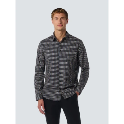Abbildung von NO Excess Stylish Winter WITH Dynamic Allover Pattern Hemd, Herren, Größe: Small, Black