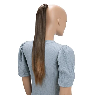 Abbildung von CAISHA 60cm Haarzopf Hannah mit Klettverschluss Haarteil Haarverlängerung Glatt Braun Mix HCK5