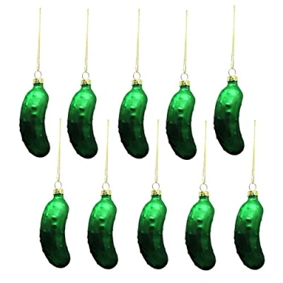 Abbildung von Geschenkestadl 10 x Weihnachtsgurke Glas Gurke Anhänger Baumschmuck Christmas Pickle Weihnachten