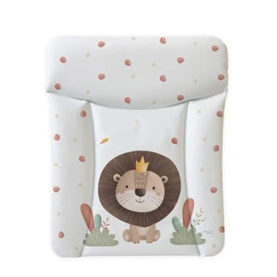 Abbildung von Ceba Baby® weiche Wickelauflage 50x70 cm Doppelseitige Baby Wickelunterlage Wickeltischauflage für Junge und Mädchen Wasserdicht, abwaschbar OEKO TEX Made in EU Löwe, der König