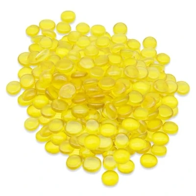 Abbildung von ARSUK Glaskiesel dekorative Steine Perlen Nuggets Edelsteine Mosaikfliesen für Vasen Craft Garden Bowls Aquarium (70 80 Stück gelbe Kieselsteine)