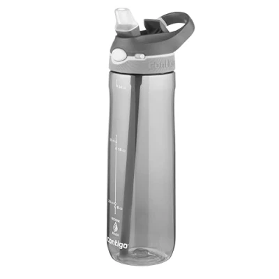 Abbildung von Contigo Ashland Autospout Trinkflasche mit Strohhalm 720ml große BPA freie Kunststoff Wasserflasche auslaufsicher ideal für Schule, Arbeit, Sport, Fahrrad, Wandern, Smoke