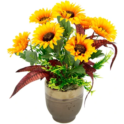 Abbildung von I.GE.A. Gestecke &quot;Sonnenblumen&quot;, Im Topf aus Keramik