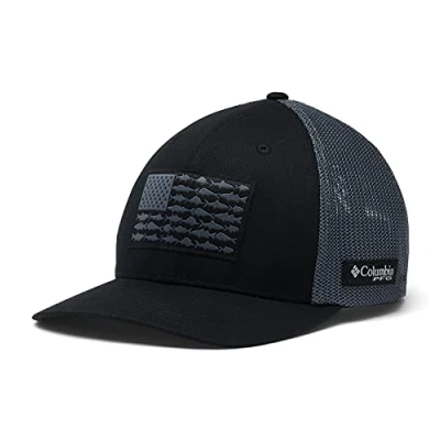 Abbildung von Columbia Unisex PFG Mesh Fischflaggen Baseballkappe, schwarz/Graphit, Größe S/M