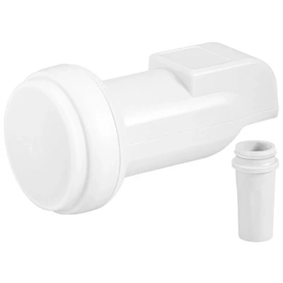 Abbildung von Goobay 67269 Universal Single LNB Digitaler Satelliten Empfang 1 Teilnehmer direkt digitales Fernsehen UHD 8K F Buchse Wetterschutz Sat Weiß