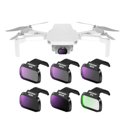 Abbildung von NEEWER 6er Pack ND CPL Filter Kompatibel mit DJI Mini 4K/2/Mavic/SE/2 SE, Drohnen Objektivzubehör, Snap On Zirkular Polarisationsfilter Neutral Density ND8/ND16/ND32/ND64/ND256, HD Glas, FL B32