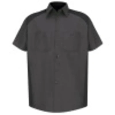 Abbildung von Red Kap Herren Motorsports Shirt, Short Sleeve Hemd, Anthrazit/Schwarz, Large Hoch