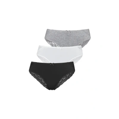 Abbildung von Vivance 3 PACK Slip, Damen, Größe: 32/34, Creme grau meliert schwarz