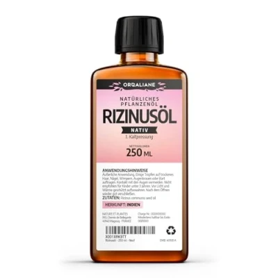 Abbildung von Rizinusöl 250 ml 100% nativ kalt gepresst Ricinus Communis Orgaliane
