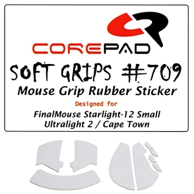 Abbildung von Corepad Soft Grips Selbstklebende vorgeschnittene Anti Rutsch Aufkleber für PC Gaming Mäuse (White, FinalMouse Starlight 12 Small)