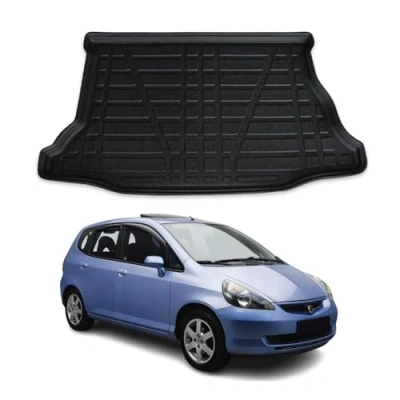 Abbildung von OMAC Kofferraumwanne Laderaumwanne kompatibel mit Honda Jazz 2001 2008 Gummi TPE Schwarz