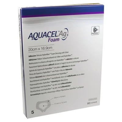 Abbildung von Aquacel Ag Foam adhäsiv Sakral 20x16,9 c 5 St