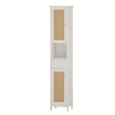 Abbildung von Vicco Hochschrank Rosario, Weiß, 32 x 170 cm mit 2 Türen und Schublade