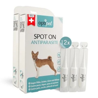 Abbildung von Optipet Spot On 12x1ml Pipetten für Hunde, Hochwirksam bis zu 48 Wochen gegen Milben, Flöhen, Zecken, Läusen
