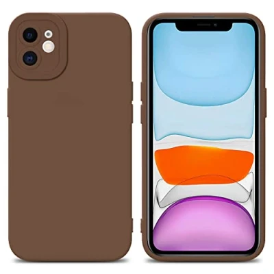 Abbildung von Cadorabo Hülle kompatibel mit Apple iPhone 11 Schutzhülle TPU Silikon Case Liquid Design Kameraschutz Slim Kratzfest Weiche Gummi Rundumschutz für in Braun