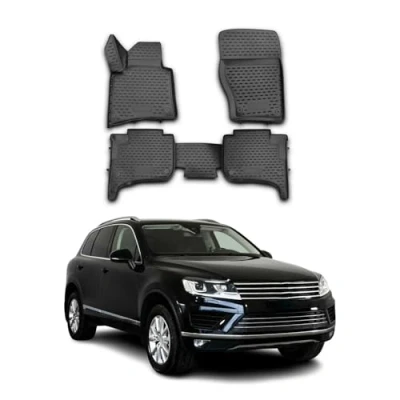 Abbildung von OMAC 7533444 Fußmattensatz Gummi, TPE (thermoplastischer Elastomer) 4 schwarz VOLKSWAGEN: Touareg II