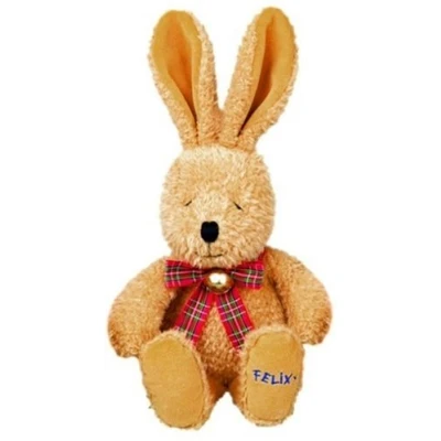 Abbildung von COPPENRATH DIE SPIEGELBURG Plüschfigur Plüschtier Felix mittel 31 cm braun (Set, 1 St., 1), mit Karoschleifchen und Glöckchen um den Hals