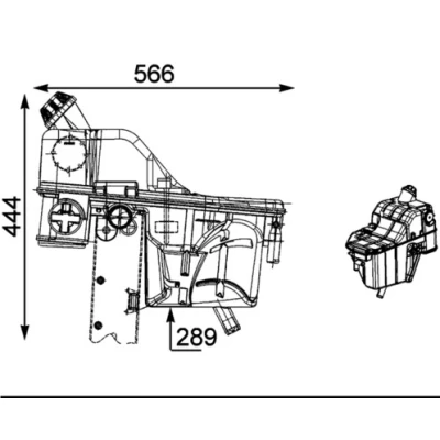 Abbildung von MAHLE ORIGINAL CRT 34 000S Ausgleichsbehälter mit Deckel MERCEDES BENZ: ACTROS MP2 / MP3, ECONIC