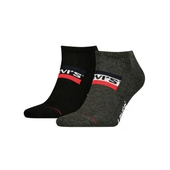Abbildung von Levi&#039;s Unisex Sneaker Socks, Grey/Black, 35/38