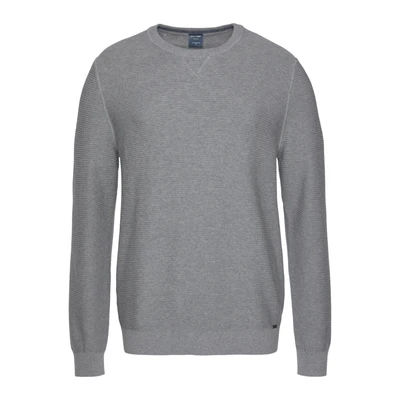 Abbildung von OLYMP Herren Pullover Rundhals Casual.Strick,Struktur,Regular fit,grau 62,3XL