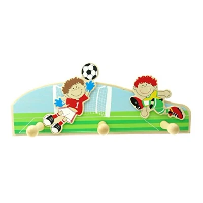 Abbildung von Inware 34080f Kinder Garderobe, aus Holz, Motiv Fußball