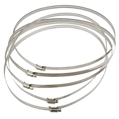 Abbildung von Schlauchschellen aus Edelstahl, 300 mm, verstellbar, für Inline Rohrventilator, Hydrokultur, 5 Stück