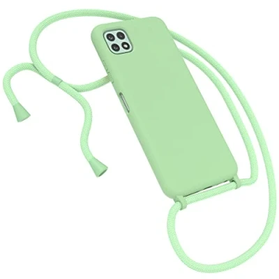 Abbildung von EAZY CASE Premium Silikon Handykette kompatibel mit Samsung Galaxy A22 5G Handyhülle Umhängeband, Handykordel Schutzhülle, Silikonhülle, Hülle Band, Kette für Smartphone, Grün