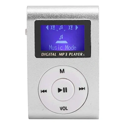 Abbildung von Dpofirs Tragbarer MP3 Musik Player, Sport Back Clip LCD Bildschirm Support Speicherkarte, Mehr Als 5 Stunden Arbeitszeit, 250 mAh Ultraleicht Player(Silber)