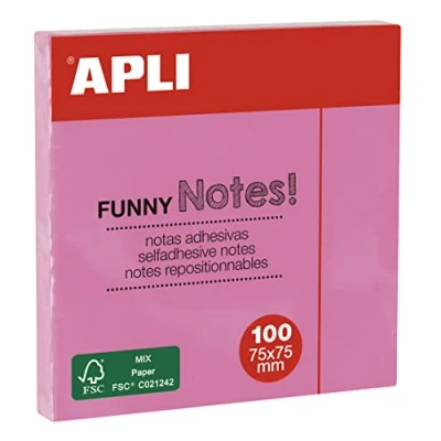Abbildung von APLI 19082 Haftnotizen FUNNY 75 x mm Block mit 100 Blatt Pastellrosa