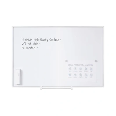 Abbildung von Bi Office Magnetisches Whiteboard New Generation, Emaillierte Premiumoberfläche, Trocken Abwischbar, Mit Alurahmen Und Stifteablage, Magnettafel, Memoboard, 90 x 60 cm