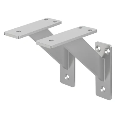 Abbildung von ML Design 2 Stück Regalhalterung 120x120 mm, Silber, Aluminium, Schwebende Regalhalterungen, Regalwinkel, Wandhalterung für Regalbrett, Regalträger Wandmontage, Wandregal Wandkonsole Regalstütze