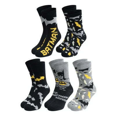 Abbildung von DC Comics Batman 5ER PACK Socken, Herren, Größe: 41 46, Mehrfarbig